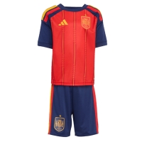 Camiseta España Primera Equipación Replica Mundial 2026 para niños mangas cortas (+ Pantalones cortos)